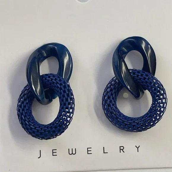 Blue Acrylic earrings - Picture 3 of 5